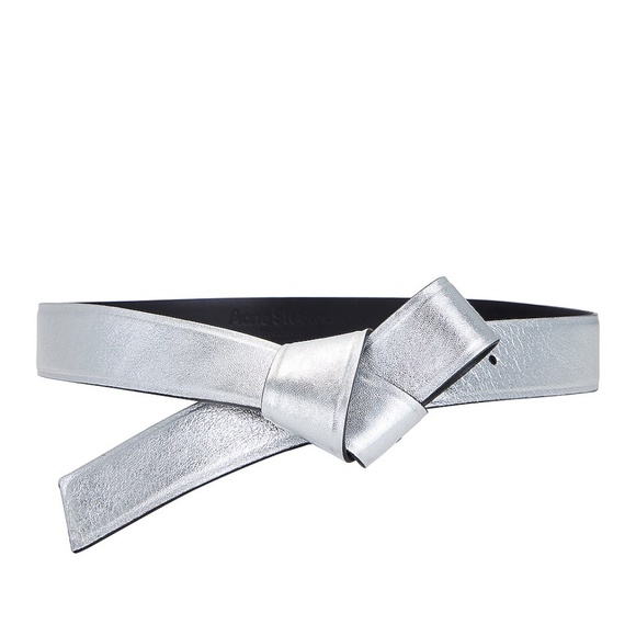 Acne Studios Musubi Knot Belt in Silver | Laminated leather | Size M main image 9
